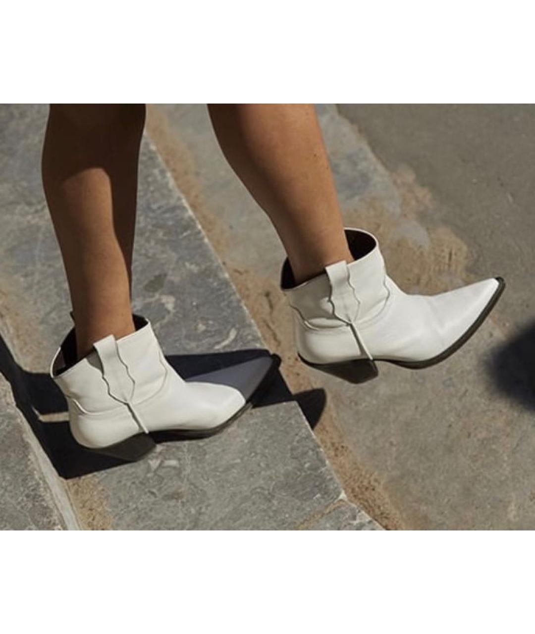 MAISON MARGIELA Белые кожаные полусапоги, фото 6