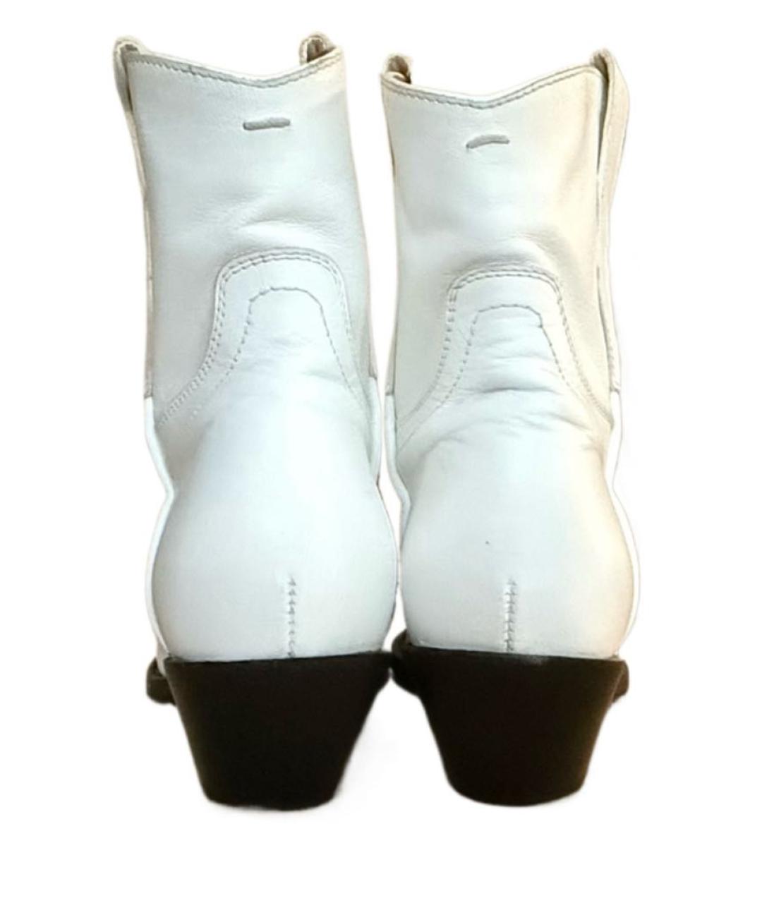 MAISON MARGIELA Белые кожаные полусапоги, фото 4