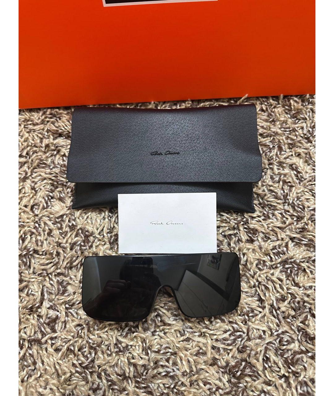 RICK OWENS Черные пластиковые солнцезащитные очки, фото 8