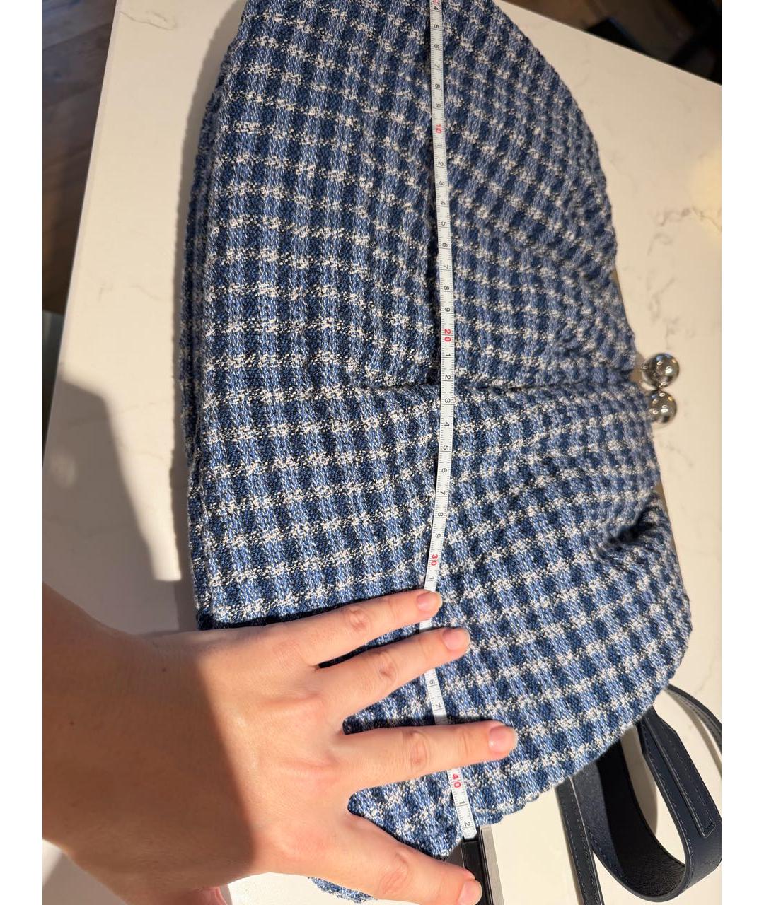 WEEKEND MAX MARA Темно-синяя тканевая сумка через плечо, фото 5
