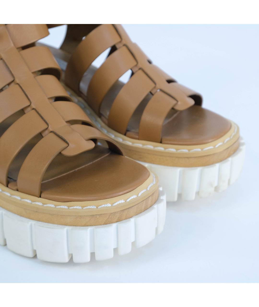 STELLA MCCARTNEY Коричневые босоножки из искусственной кожи, фото 4