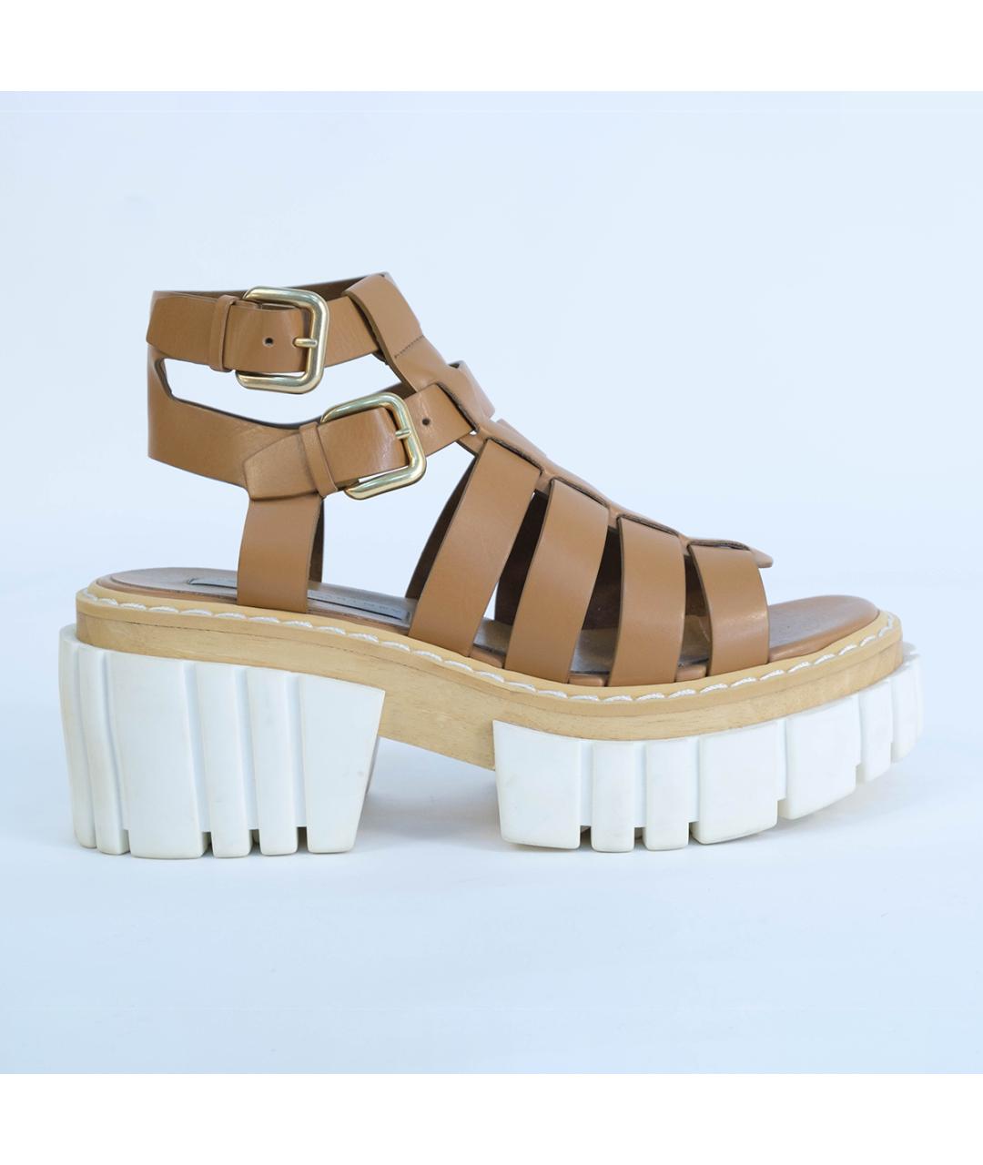STELLA MCCARTNEY Коричневые босоножки из искусственной кожи, фото 2