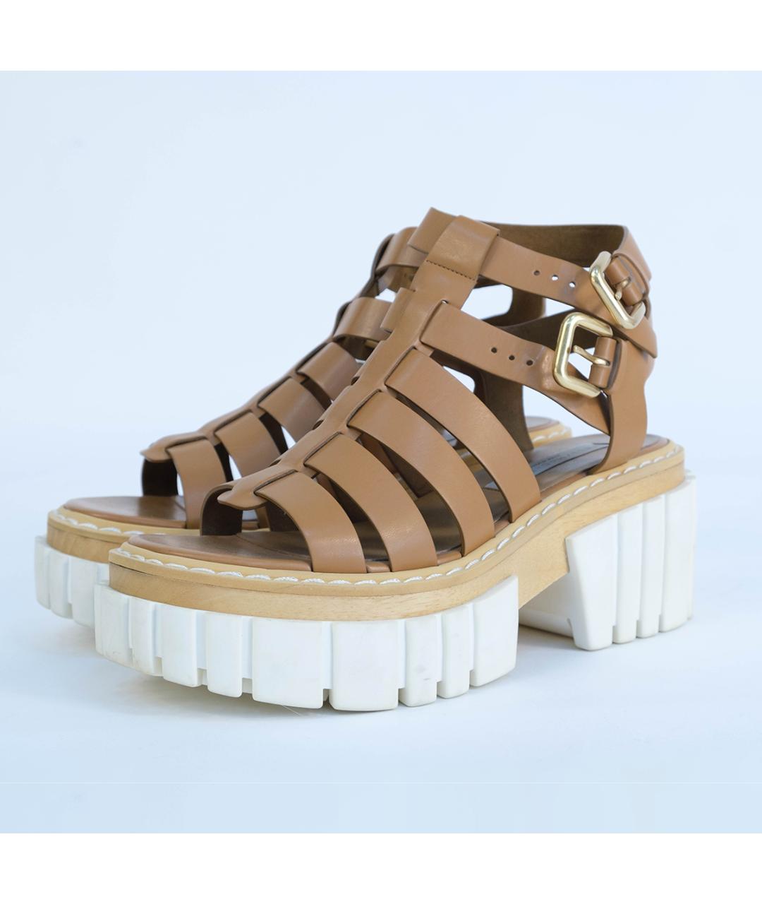 STELLA MCCARTNEY Коричневые босоножки из искусственной кожи, фото 3