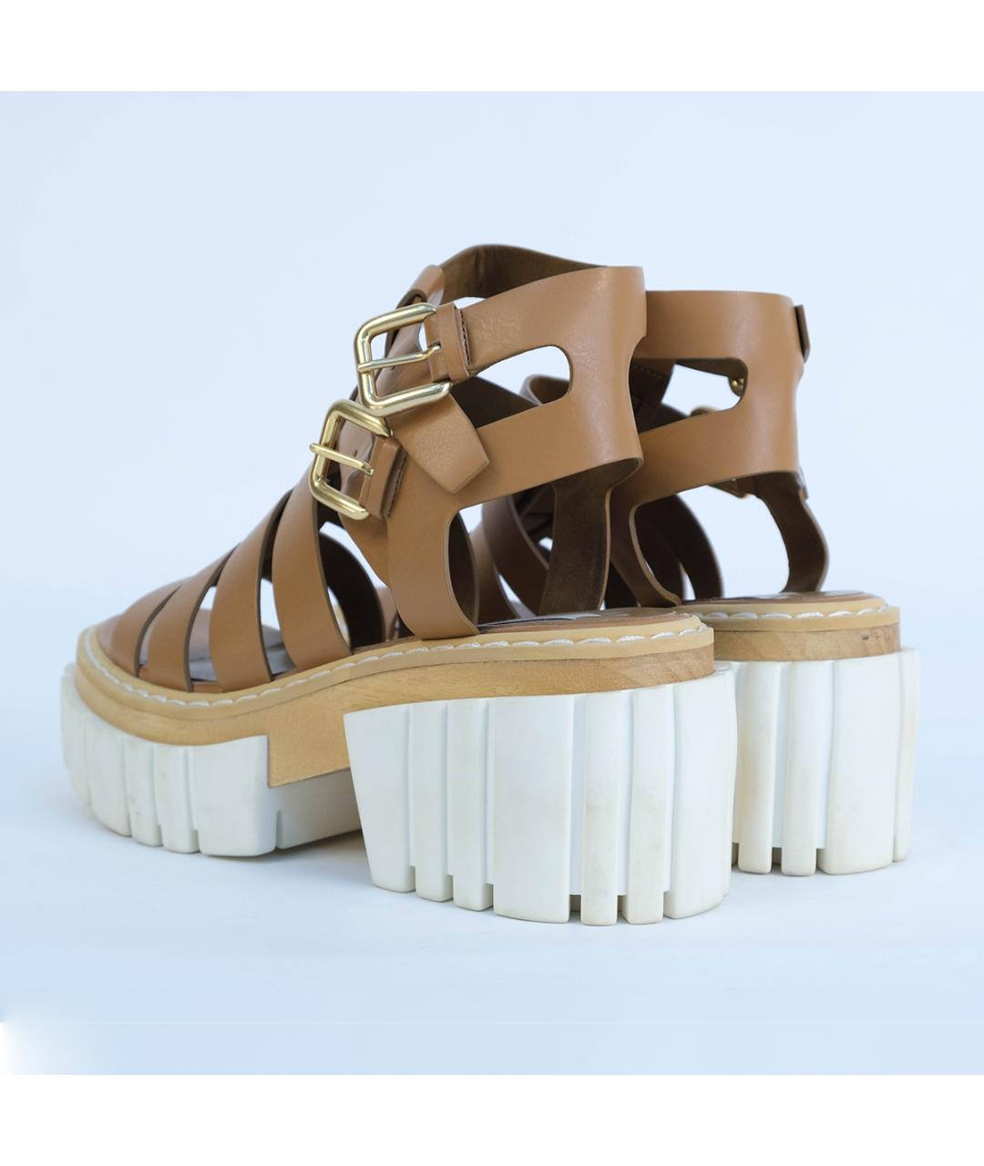 STELLA MCCARTNEY Коричневые босоножки из искусственной кожи, фото 7