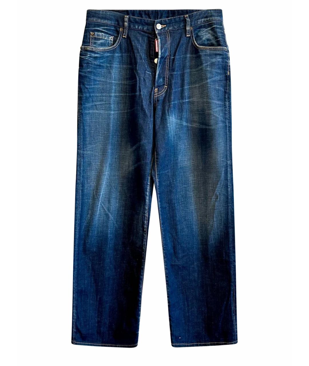 DSQUARED2 Темно-синие хлопковые прямые джинсы, фото 1