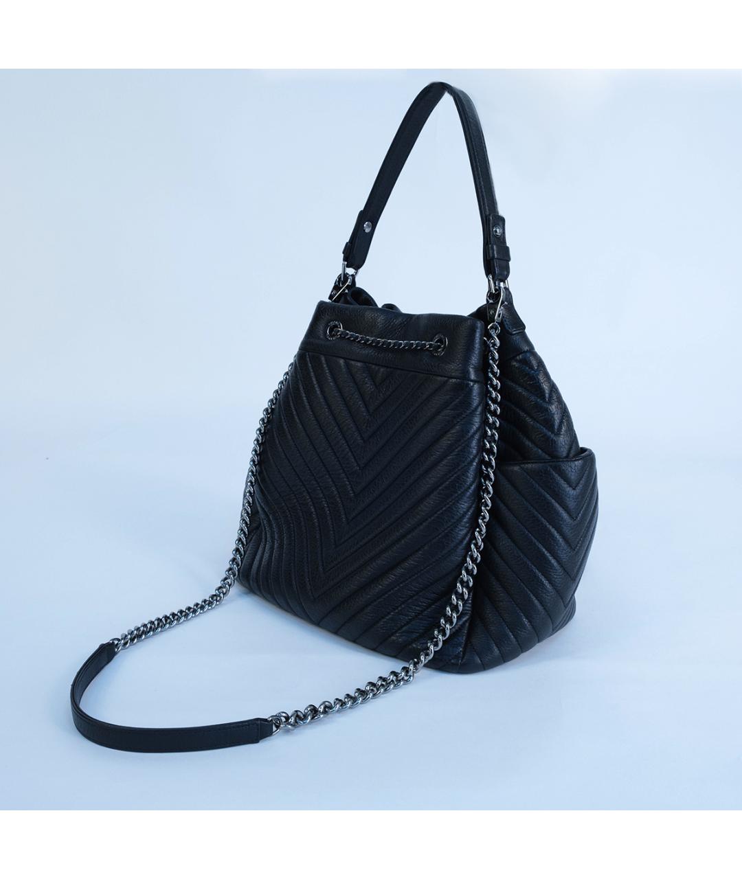 CHANEL Черная кожаная сумка тоут, фото 4