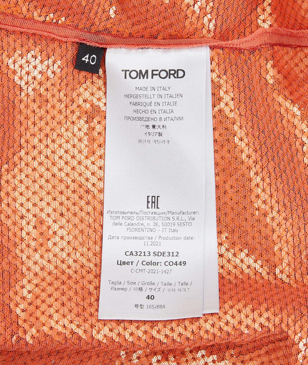 TOM FORD Оранжевая полиамидовая рубашка, фото 6