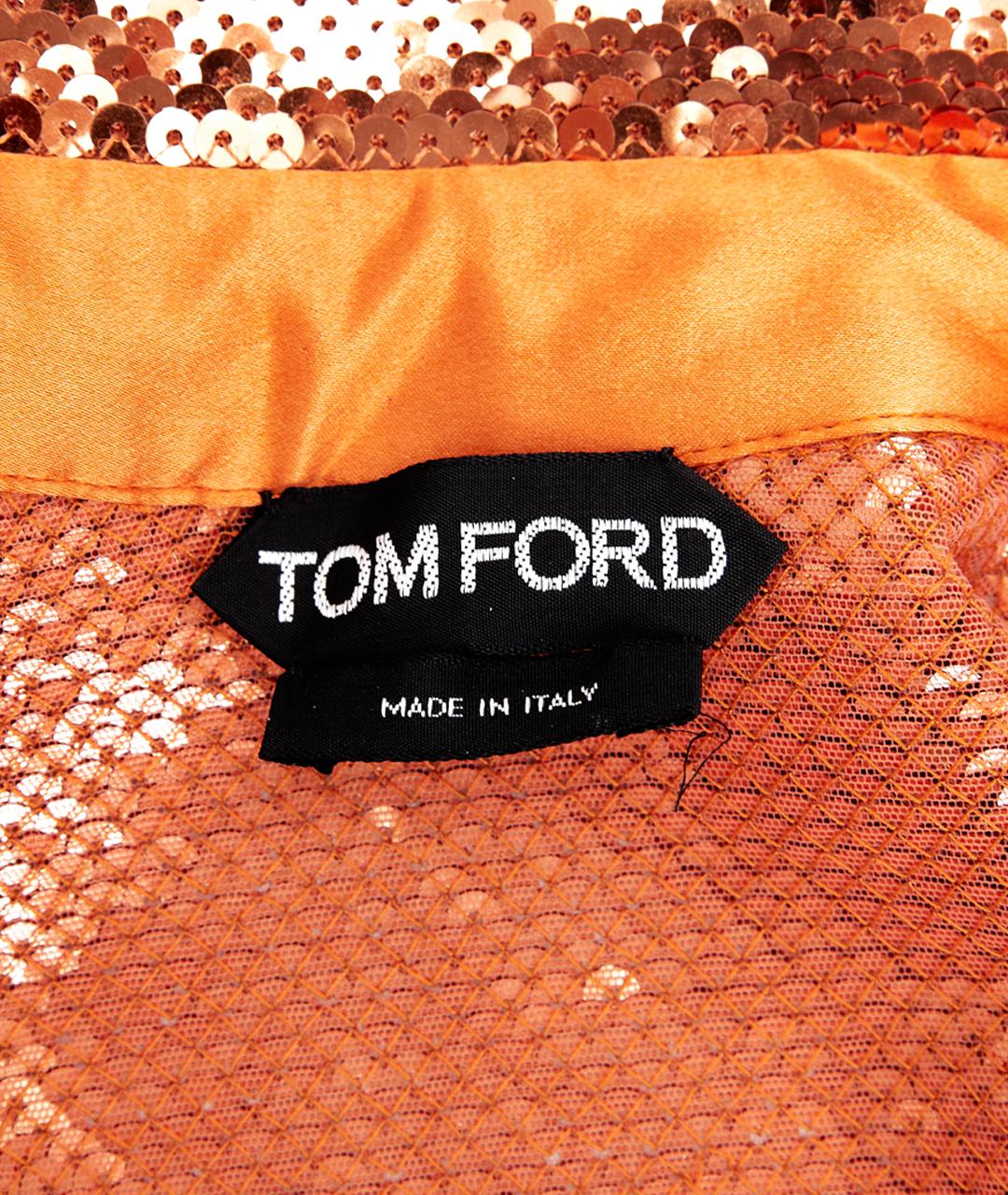 TOM FORD Оранжевая полиамидовая рубашка, фото 7