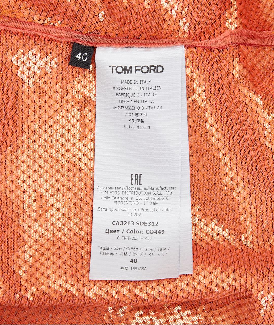 TOM FORD Оранжевая полиамидовая рубашка, фото 3