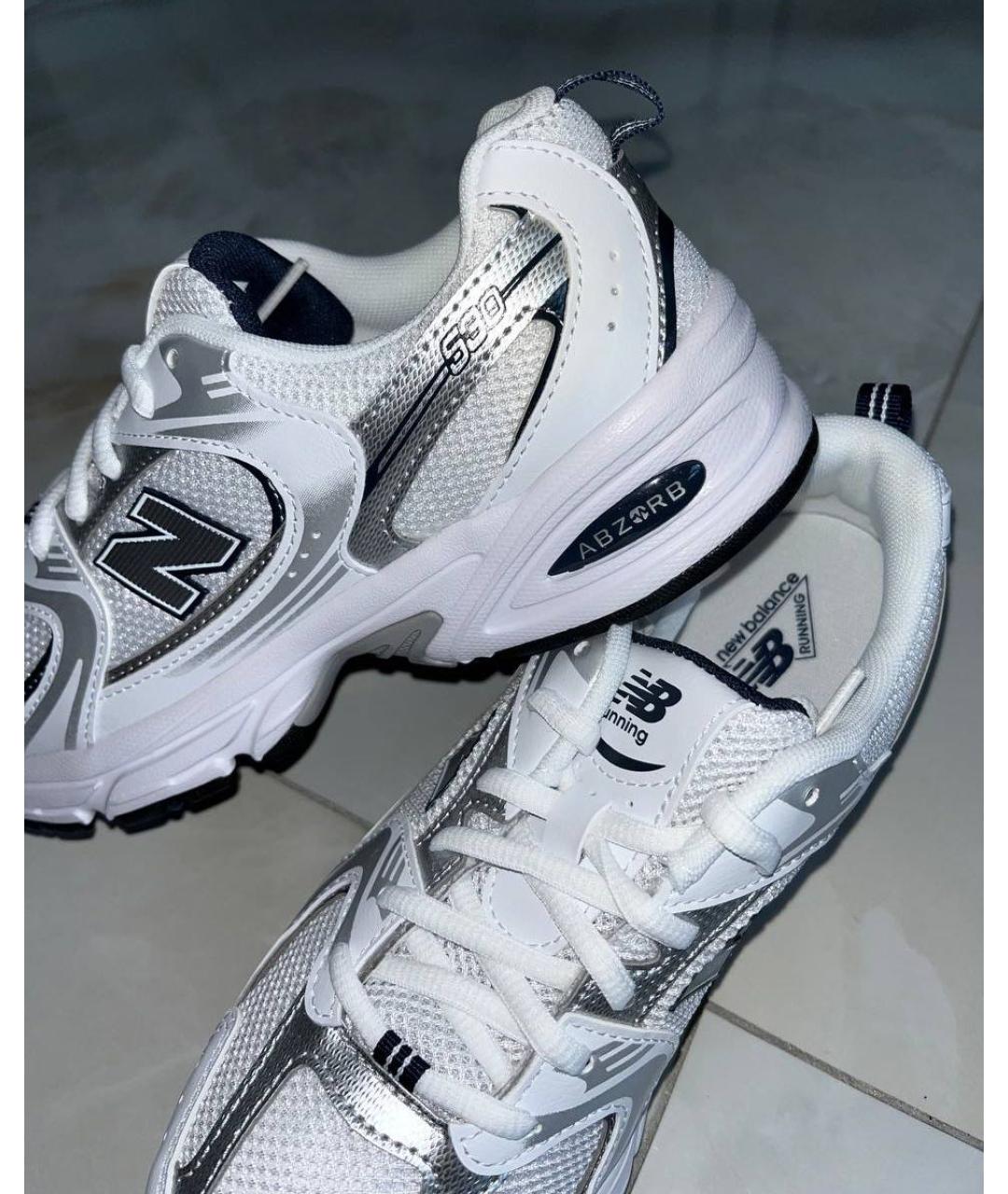 NEW BALANCE Белые кожаные кроссовки, фото 3