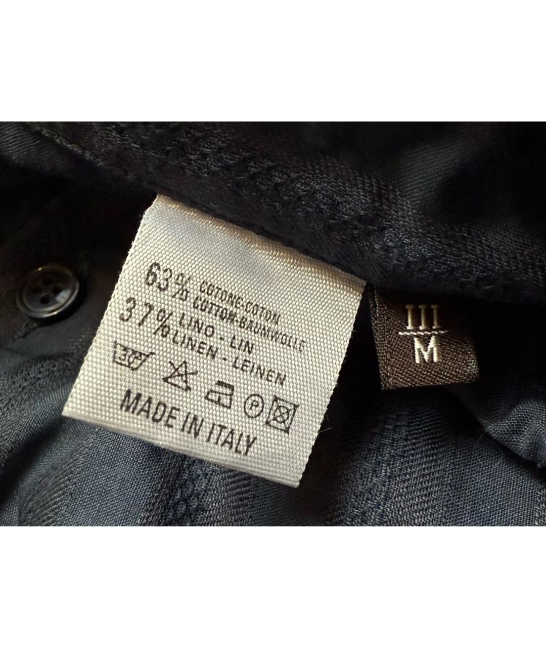 ZEGNA Темно-синяя льняная классическая рубашка, фото 4