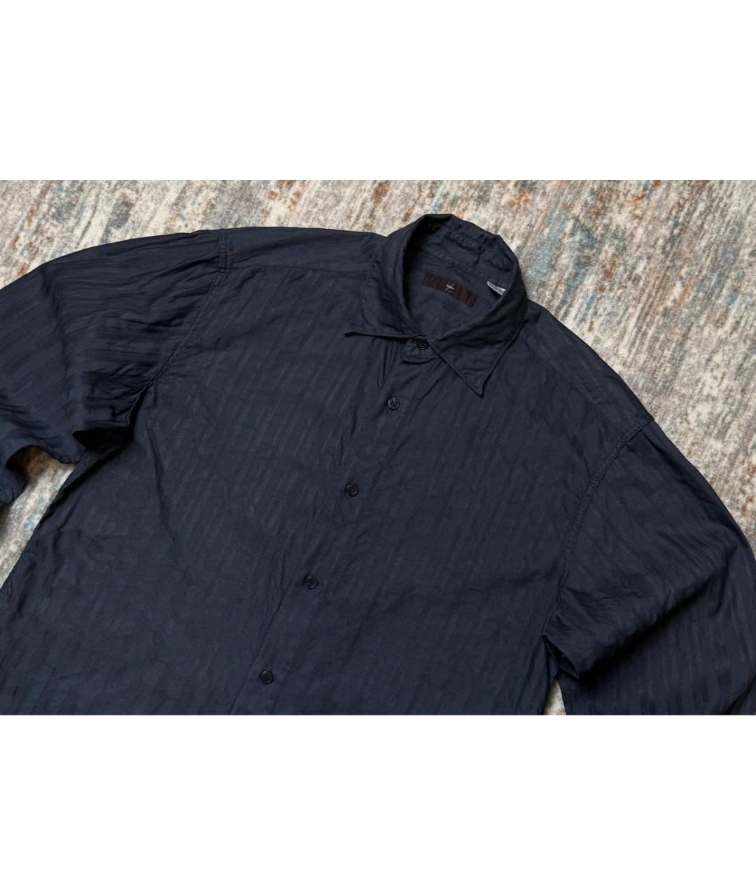 ZEGNA Темно-синяя льняная классическая рубашка, фото 2
