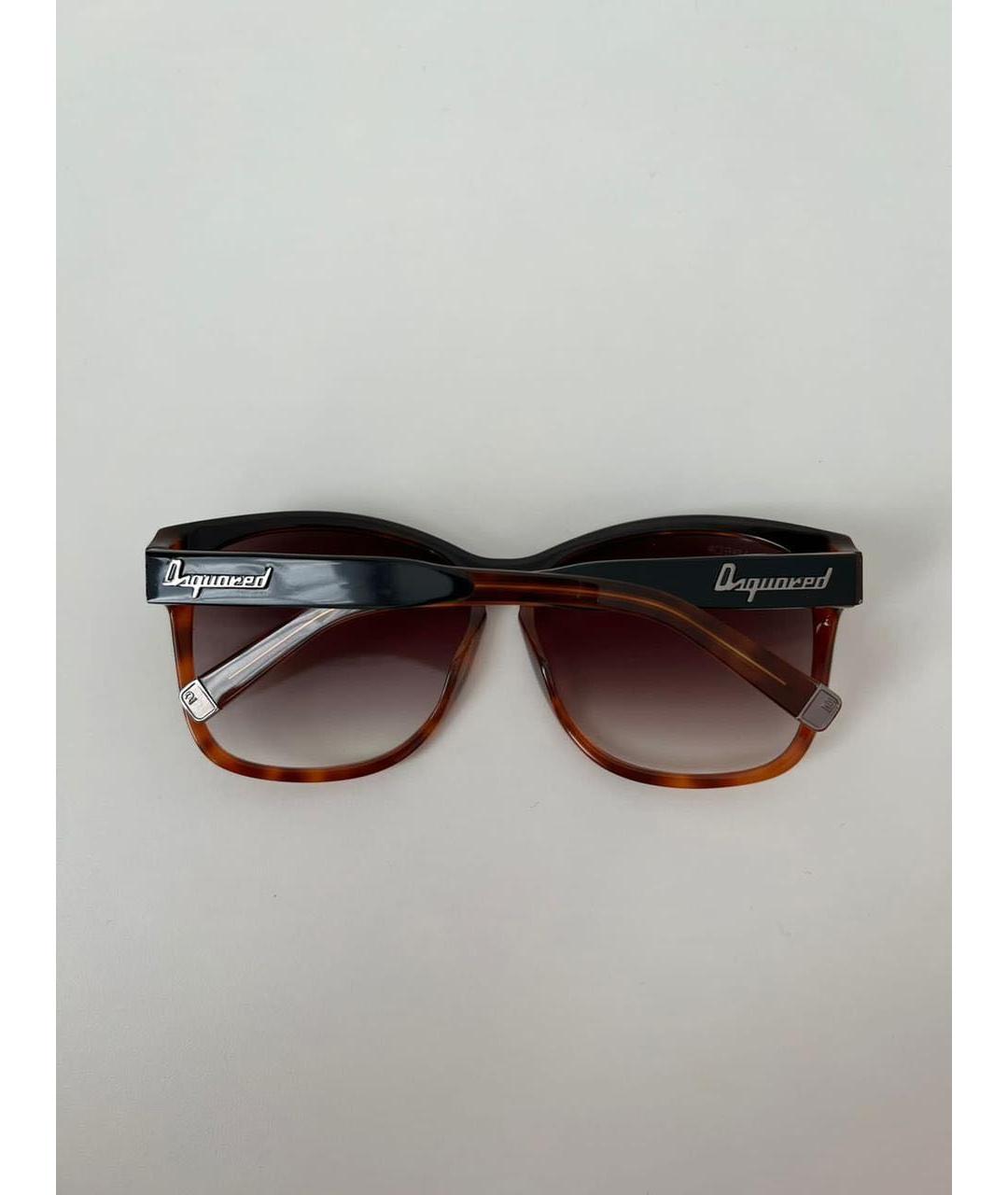 DSQUARED2 Коричневые пластиковые солнцезащитные очки, фото 3