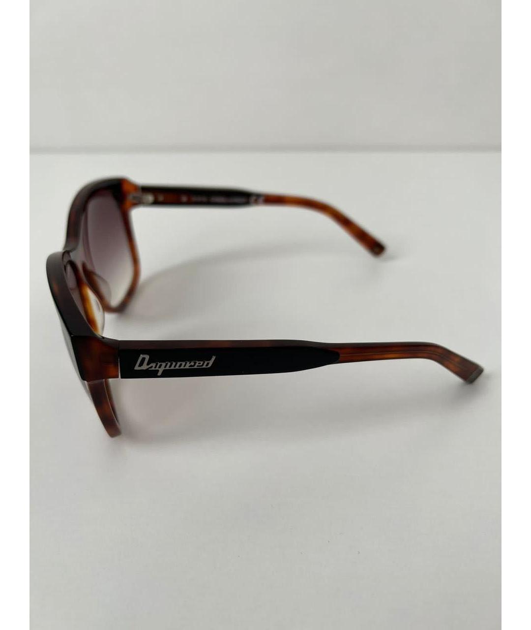 DSQUARED2 Коричневые пластиковые солнцезащитные очки, фото 4