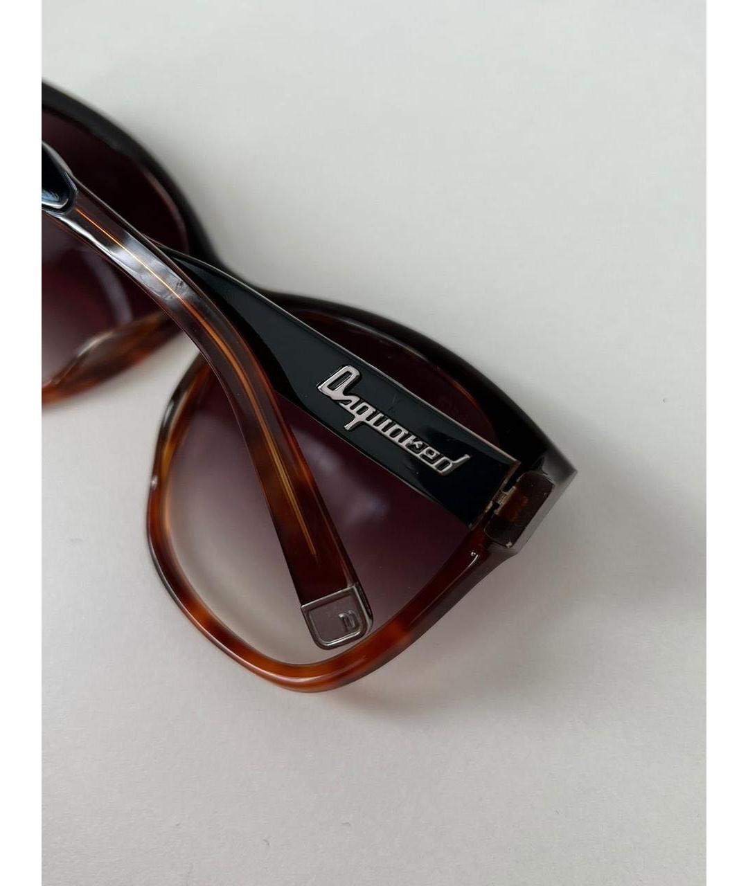 DSQUARED2 Коричневые пластиковые солнцезащитные очки, фото 2