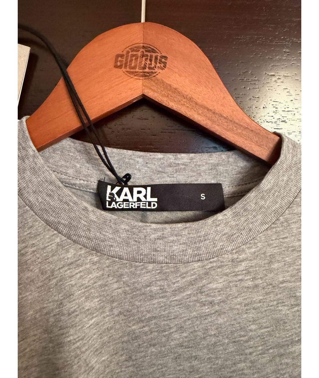 KARL LAGERFELD Серая хлопковая детская футболка, фото 3