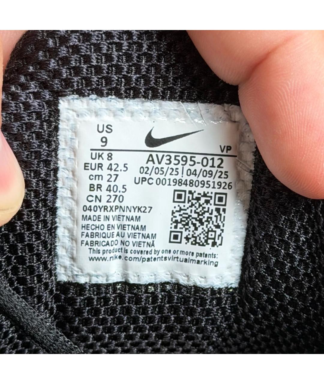 NIKE Черные текстильные низкие кроссовки / кеды, фото 8