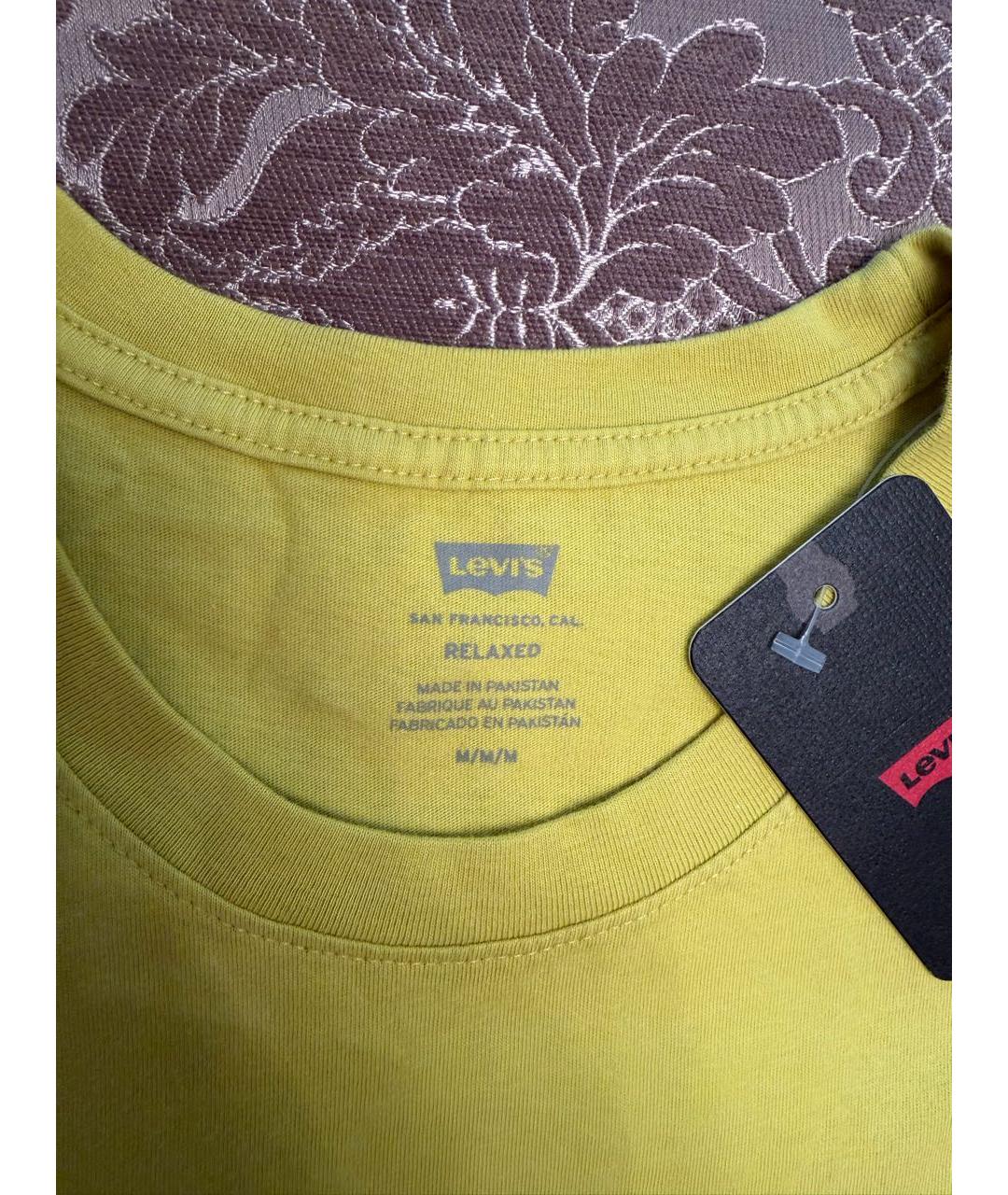 LEVI'S Желтая хлопковая футболка, фото 5