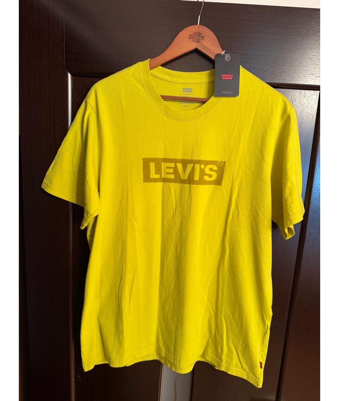 LEVI'S Желтая хлопковая футболка, фото 3