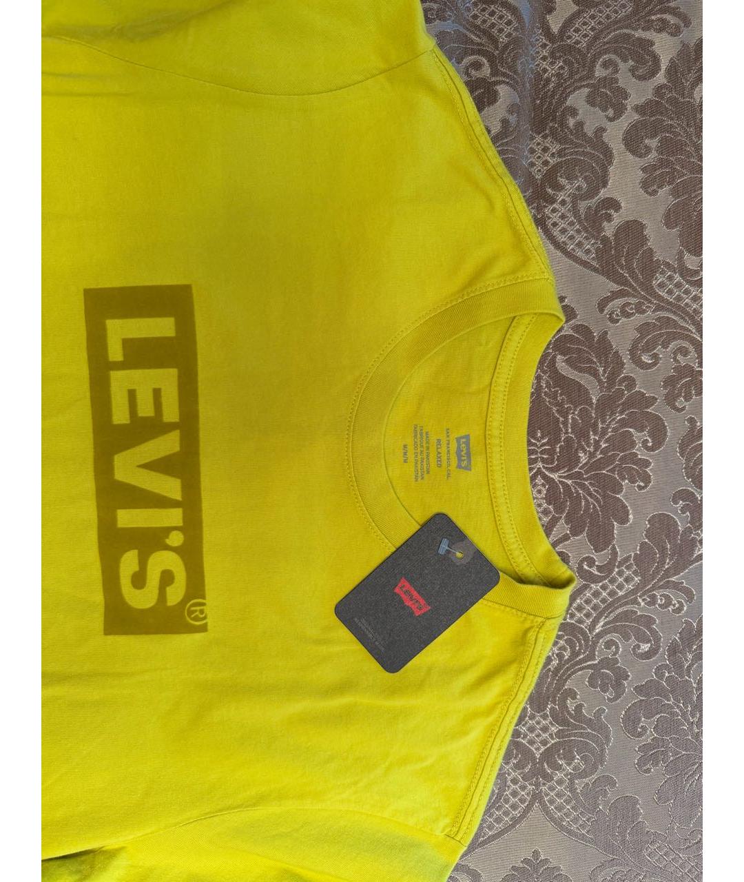 LEVI'S Желтая хлопковая футболка, фото 4