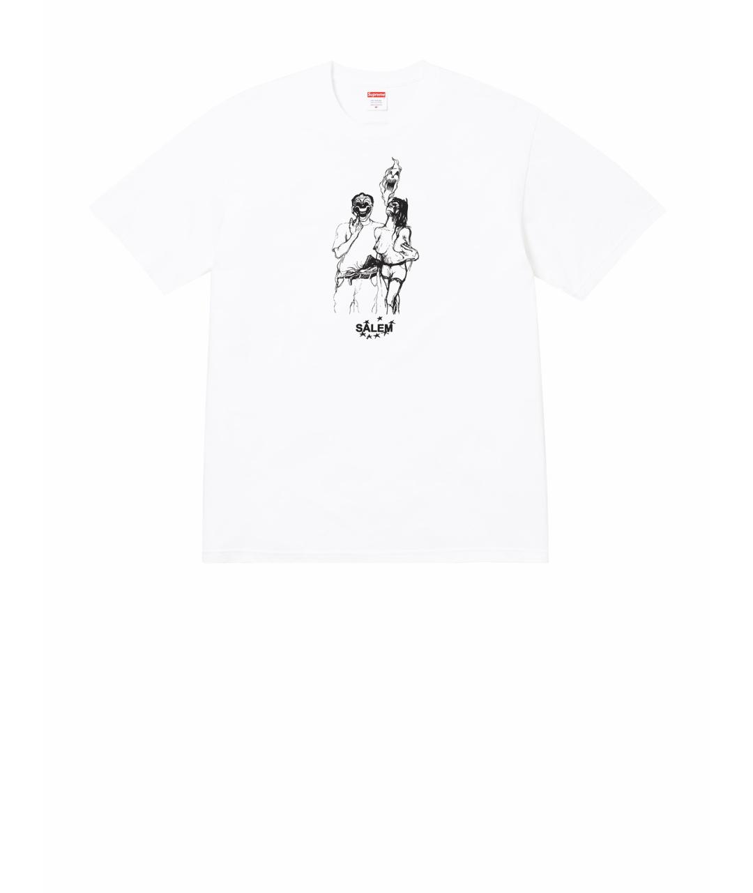 SUPREME Белая хлопковая футболка, фото 1