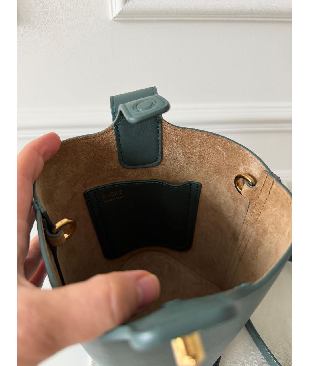 LOEWE Голубая кожаная сумка через плечо, фото 4