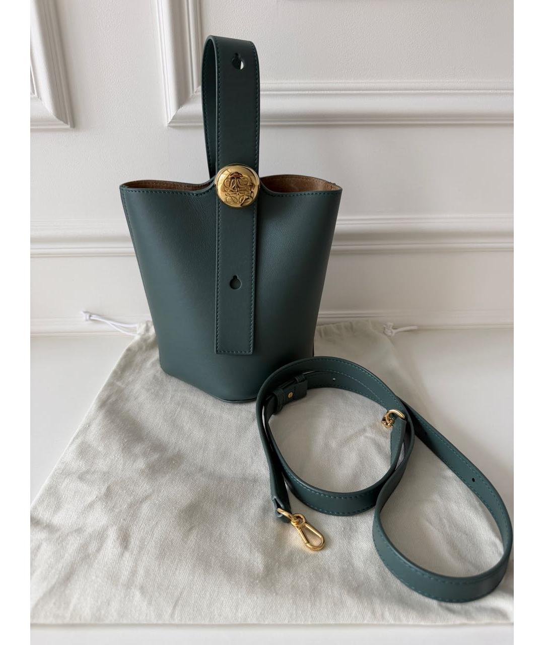 LOEWE Голубая кожаная сумка через плечо, фото 5