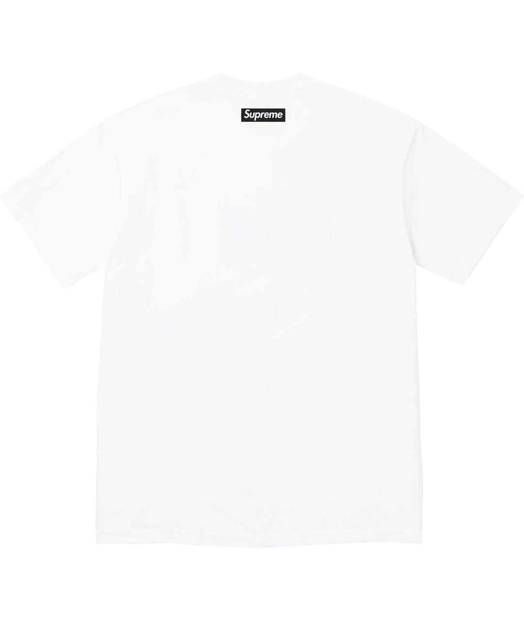SUPREME Белая хлопковая футболка, фото 2