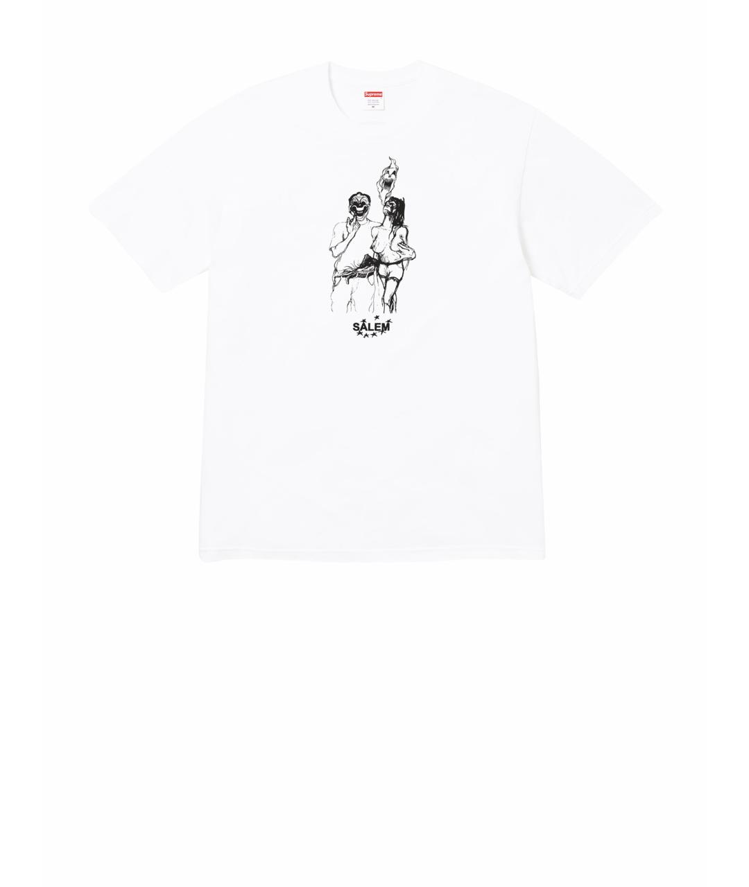 SUPREME Белая хлопковая футболка, фото 1