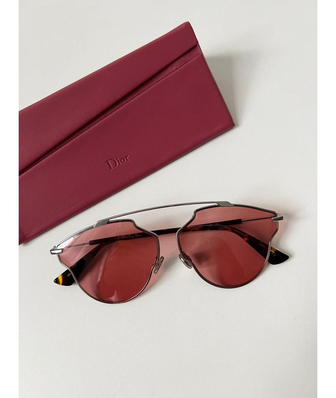 CHRISTIAN DIOR Красные металлические солнцезащитные очки, фото 2