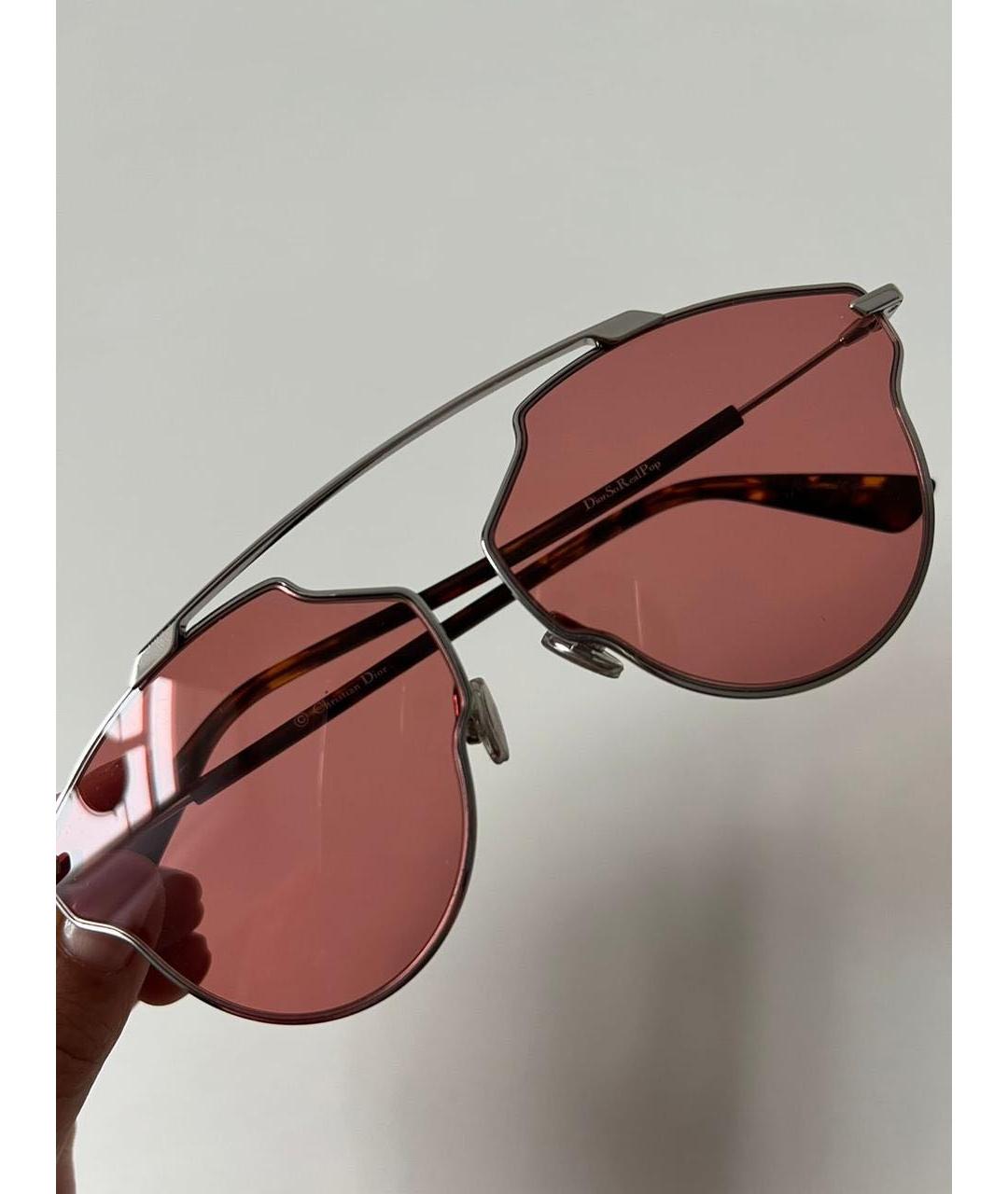CHRISTIAN DIOR Красные металлические солнцезащитные очки, фото 4