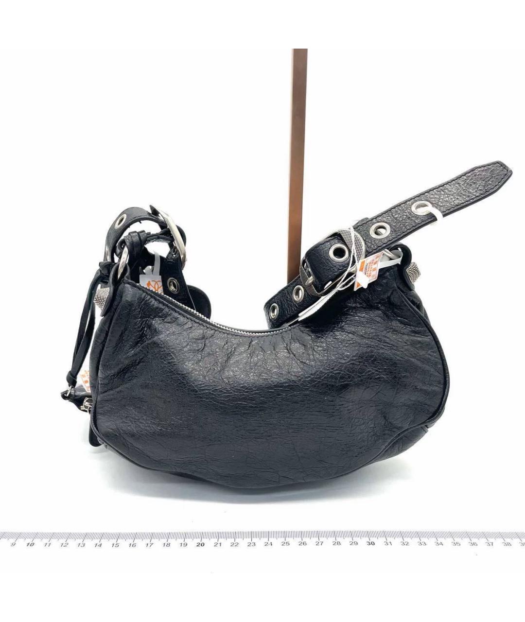 BALENCIAGA Черная кожаная сумка через плечо, фото 3