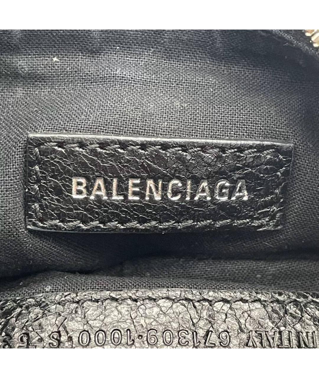 BALENCIAGA Черная кожаная сумка через плечо, фото 7