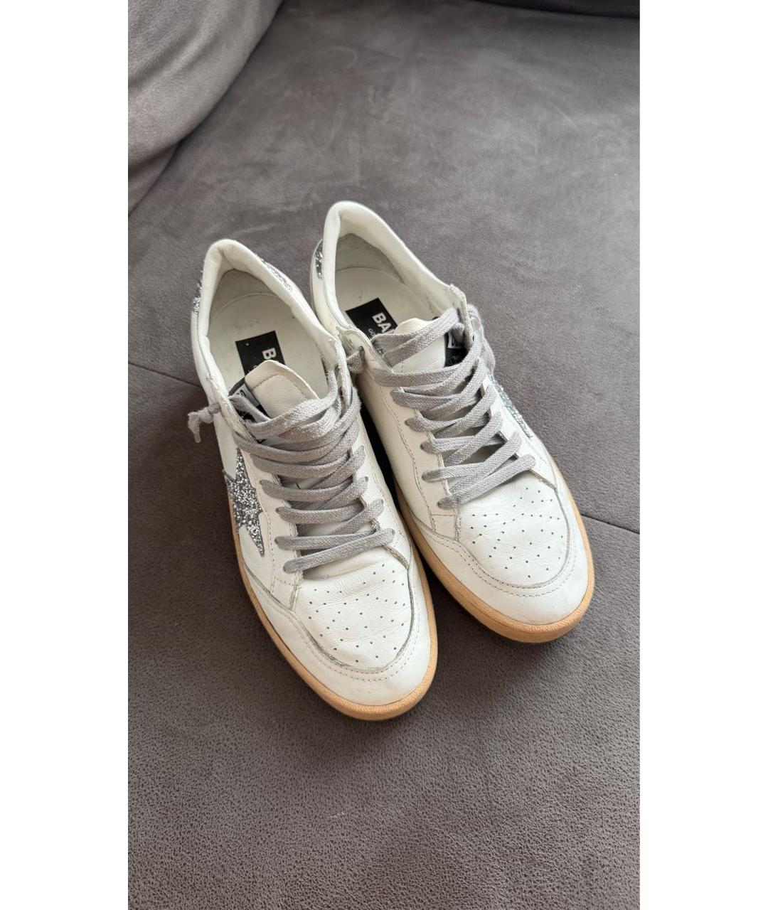 GOLDEN GOOSE Белые кожаные кроссовки, фото 3