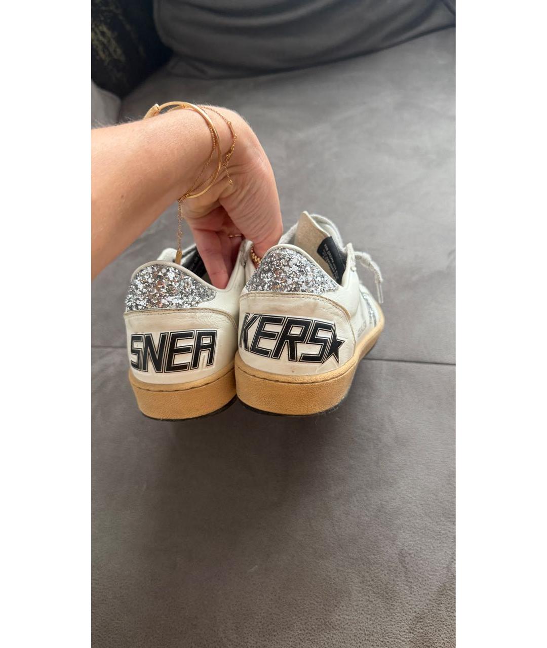 GOLDEN GOOSE Белые кожаные кроссовки, фото 4
