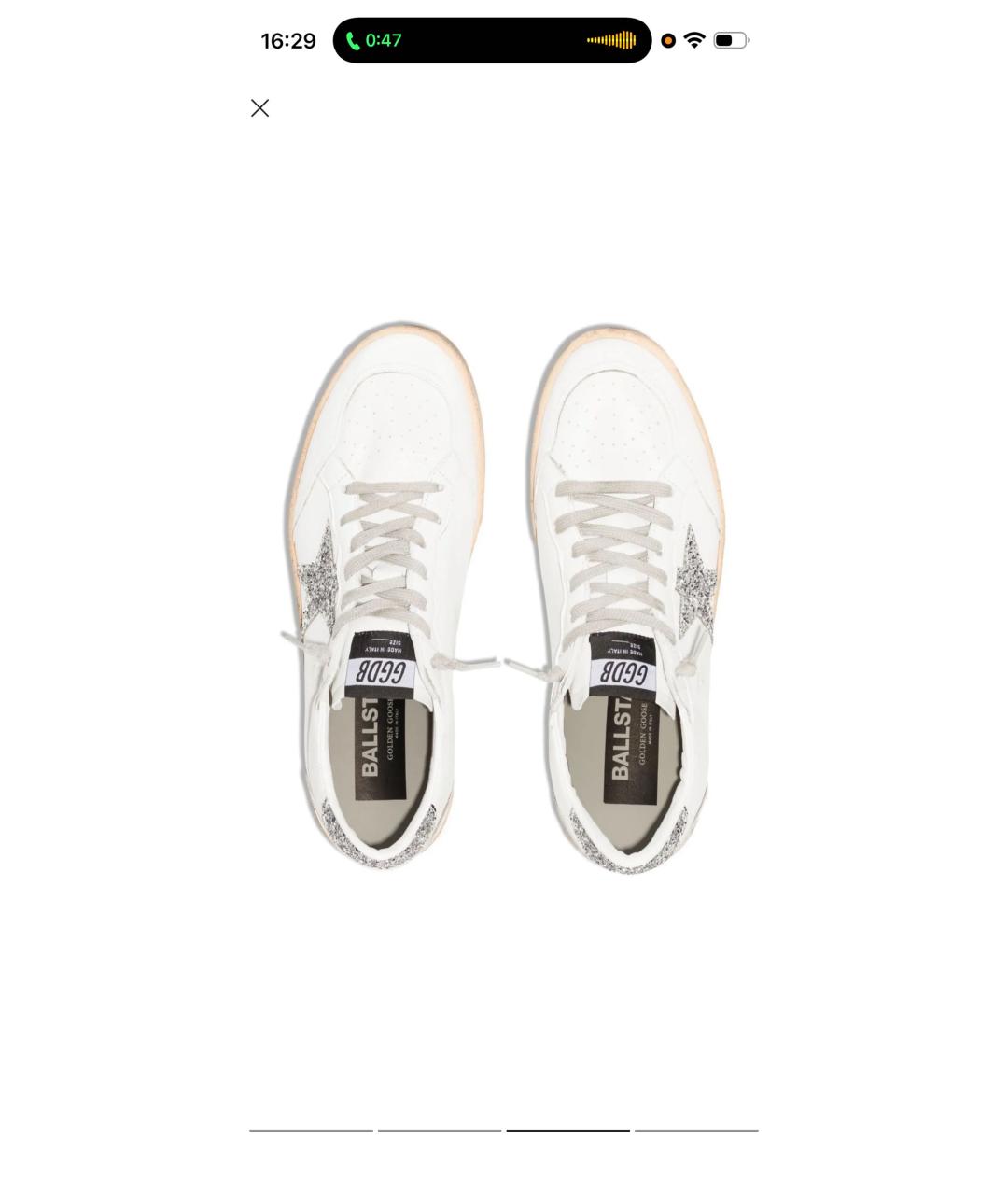 GOLDEN GOOSE Белые кожаные кроссовки, фото 7