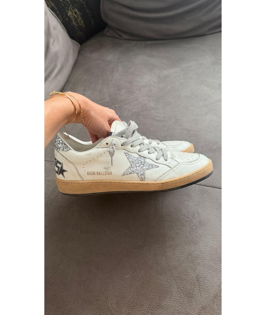 GOLDEN GOOSE Белые кожаные кроссовки, фото 2