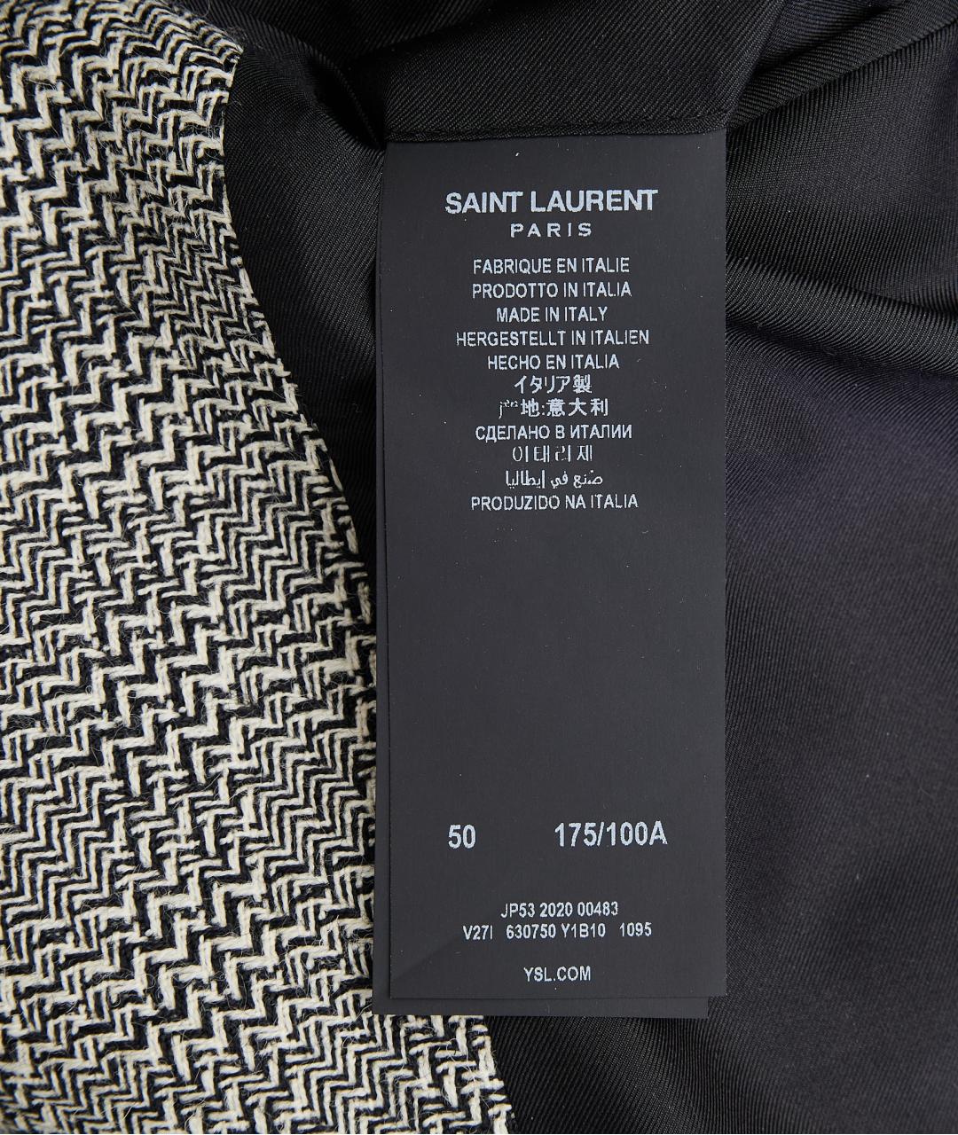 SAINT LAURENT Серый шерстяной пиджак, фото 4
