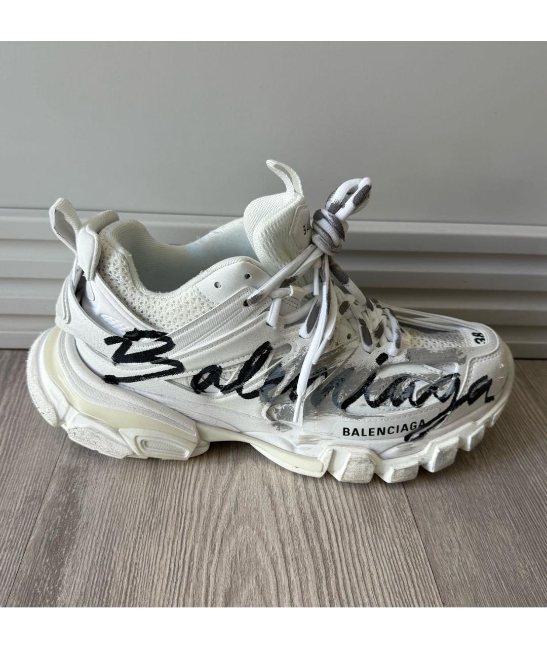 BALENCIAGA Белые текстильные кроссовки, фото 6