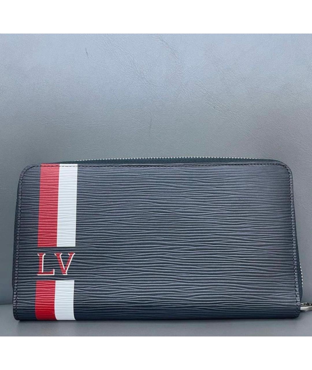 LOUIS VUITTON Темно-синий кожаный кошелек, фото 2