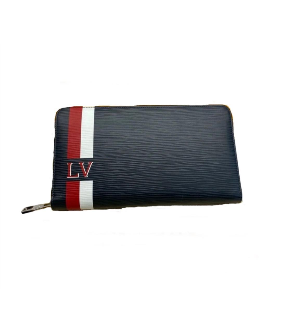 LOUIS VUITTON Темно-синий кожаный кошелек, фото 8
