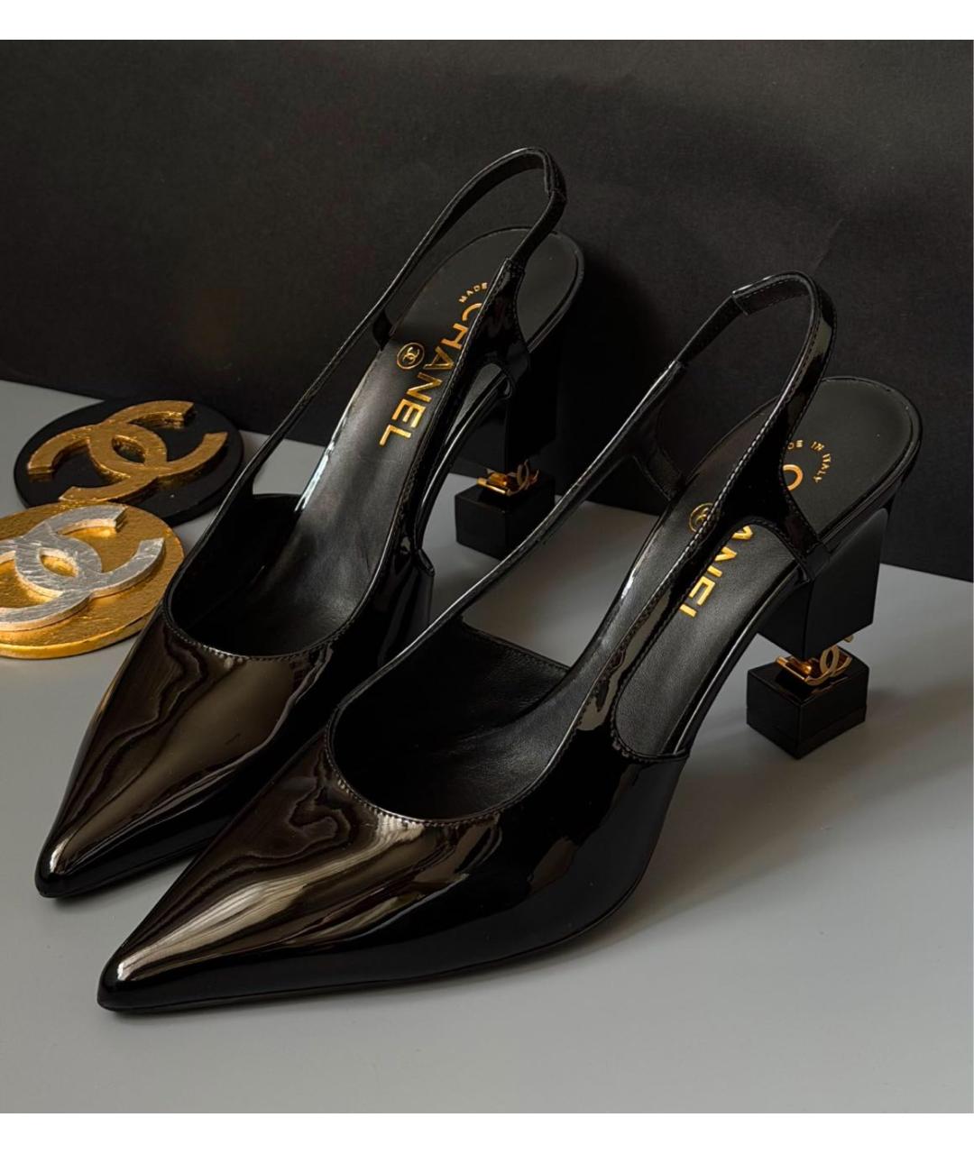 CHANEL Черные туфли из лакированной кожи, фото 3