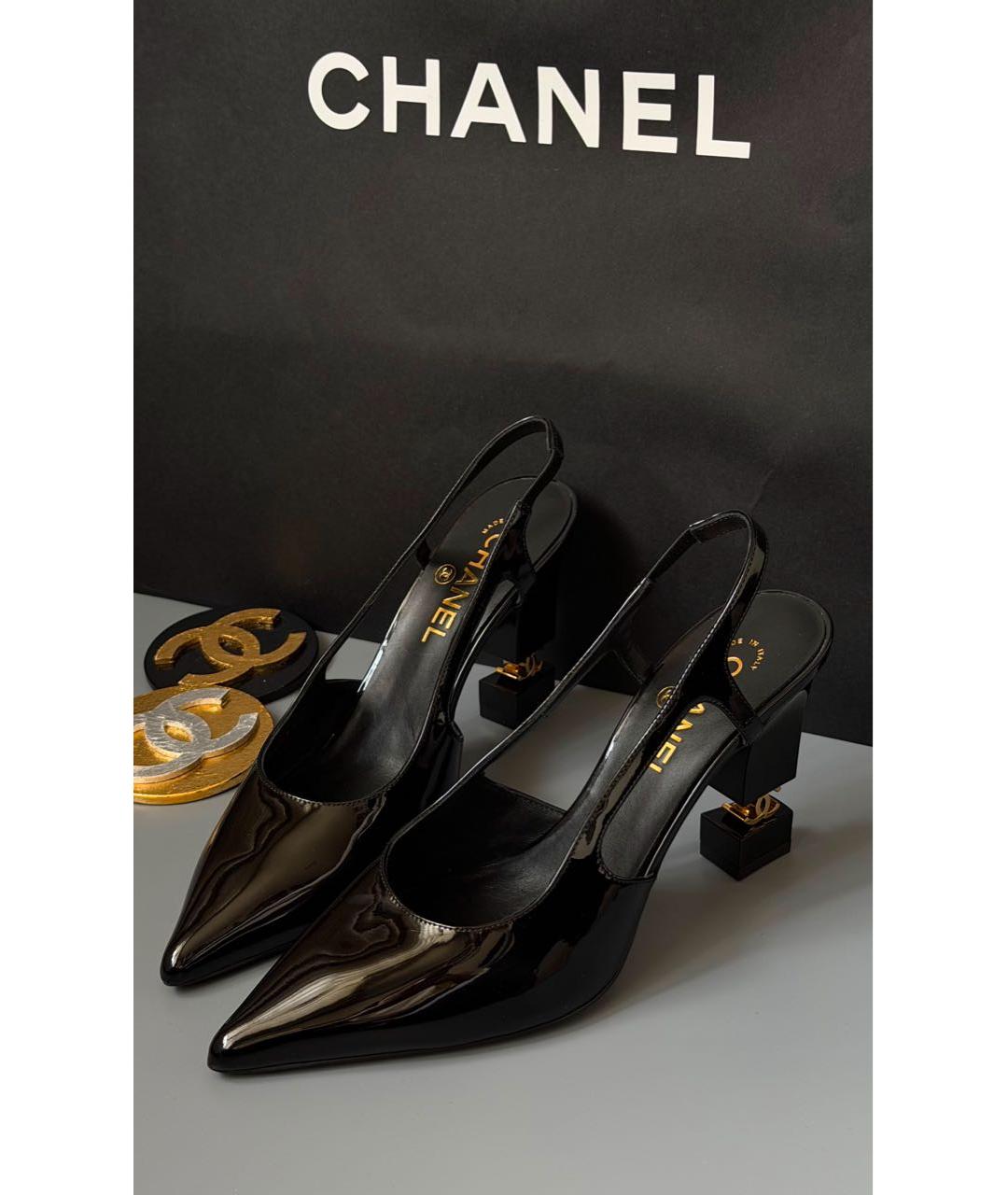 CHANEL Черные туфли из лакированной кожи, фото 2