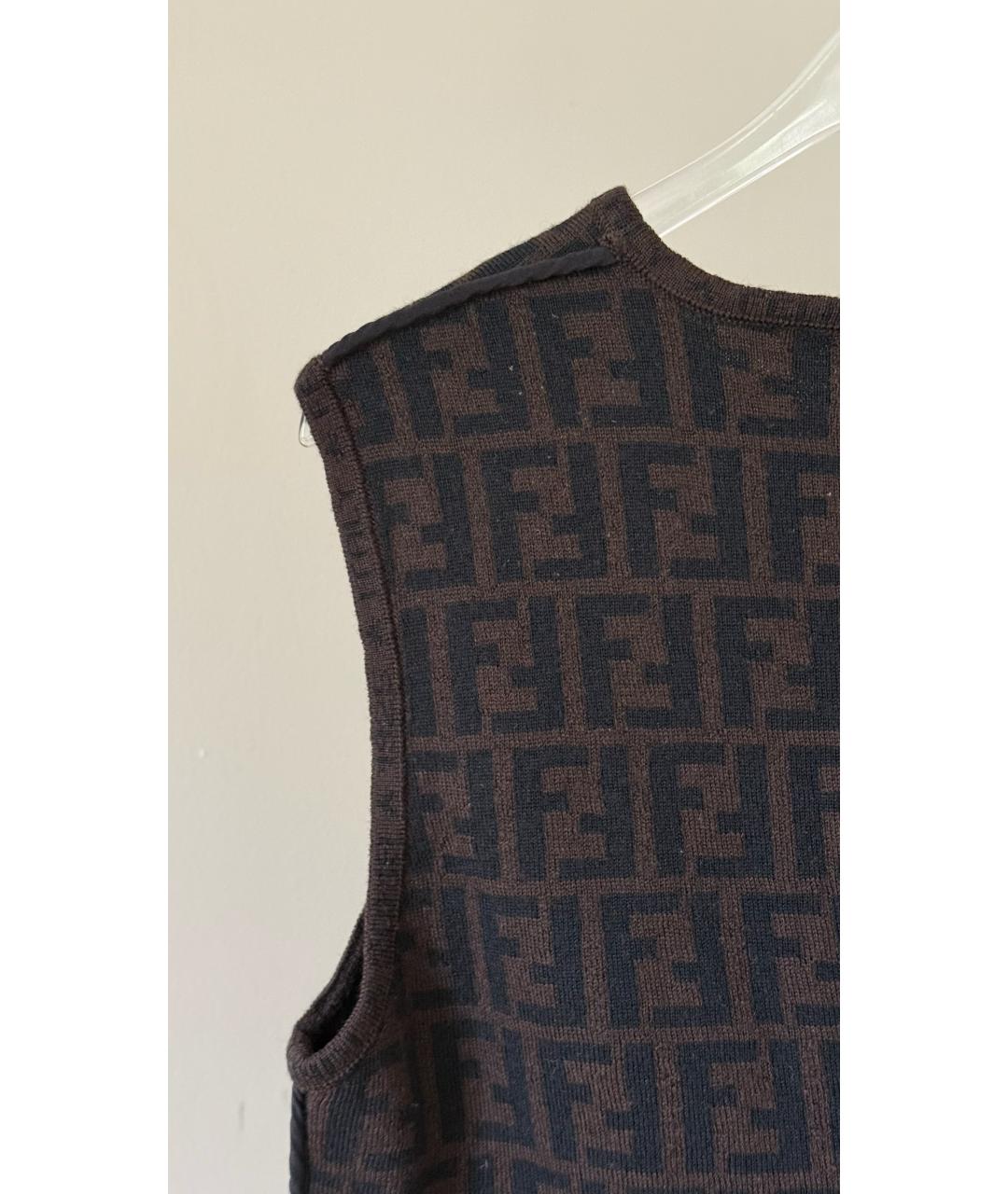 FENDI Коричневая жилетка, фото 3