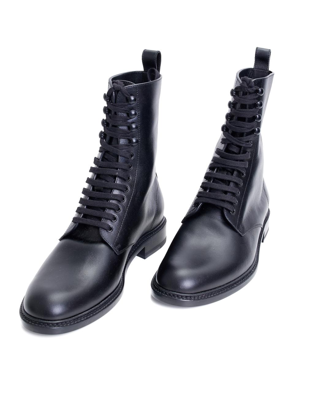 SAINT LAURENT Черные кожаные ботинки, фото 3