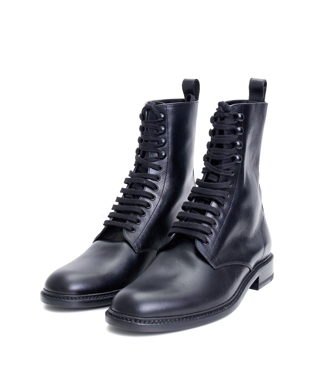 SAINT LAURENT Черные кожаные ботинки, фото 2