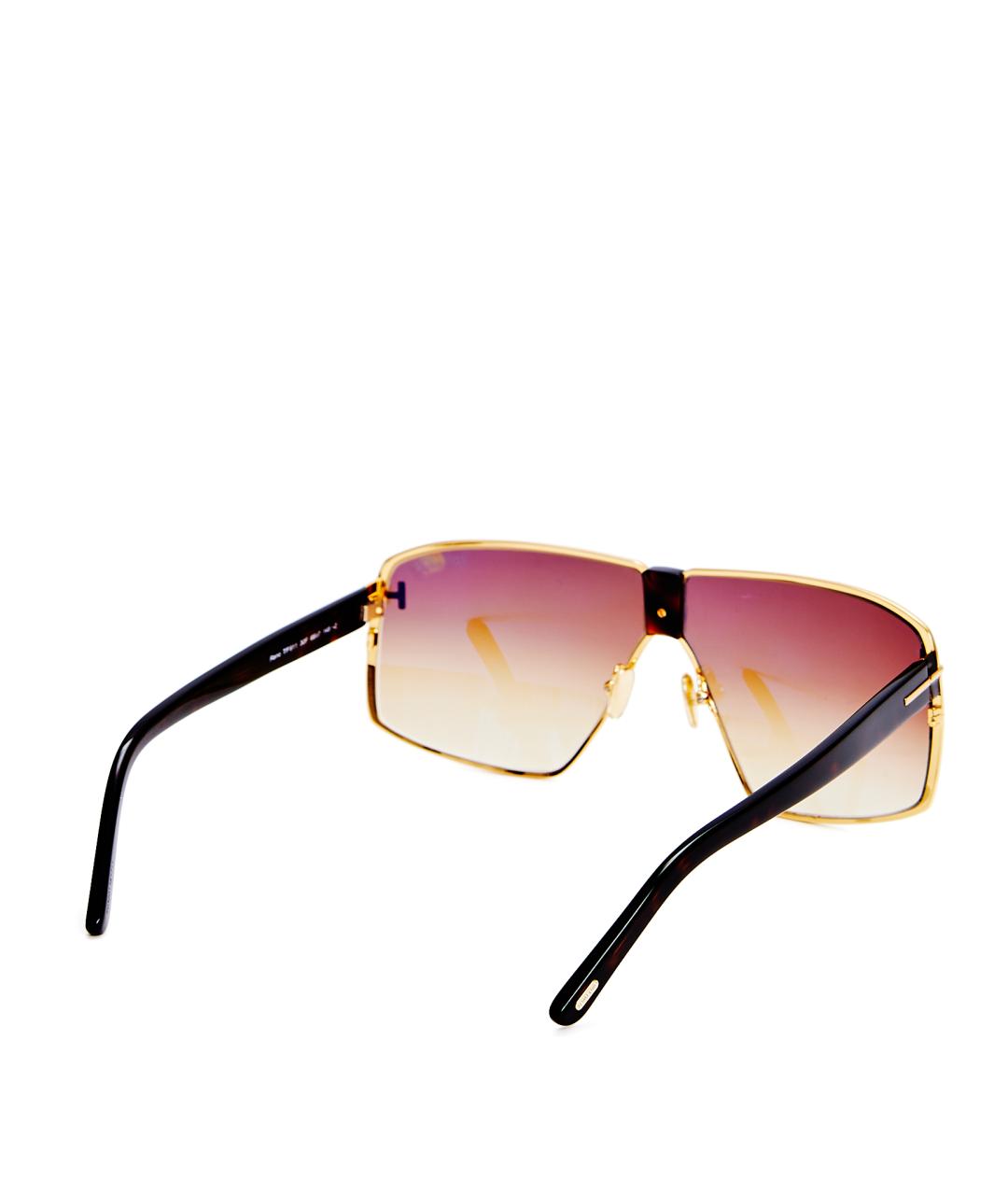 TOM FORD Золотые металлические солнцезащитные очки, фото 3