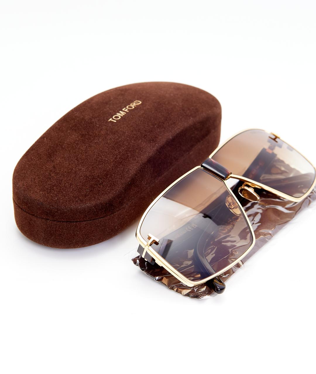 TOM FORD Золотые металлические солнцезащитные очки, фото 6