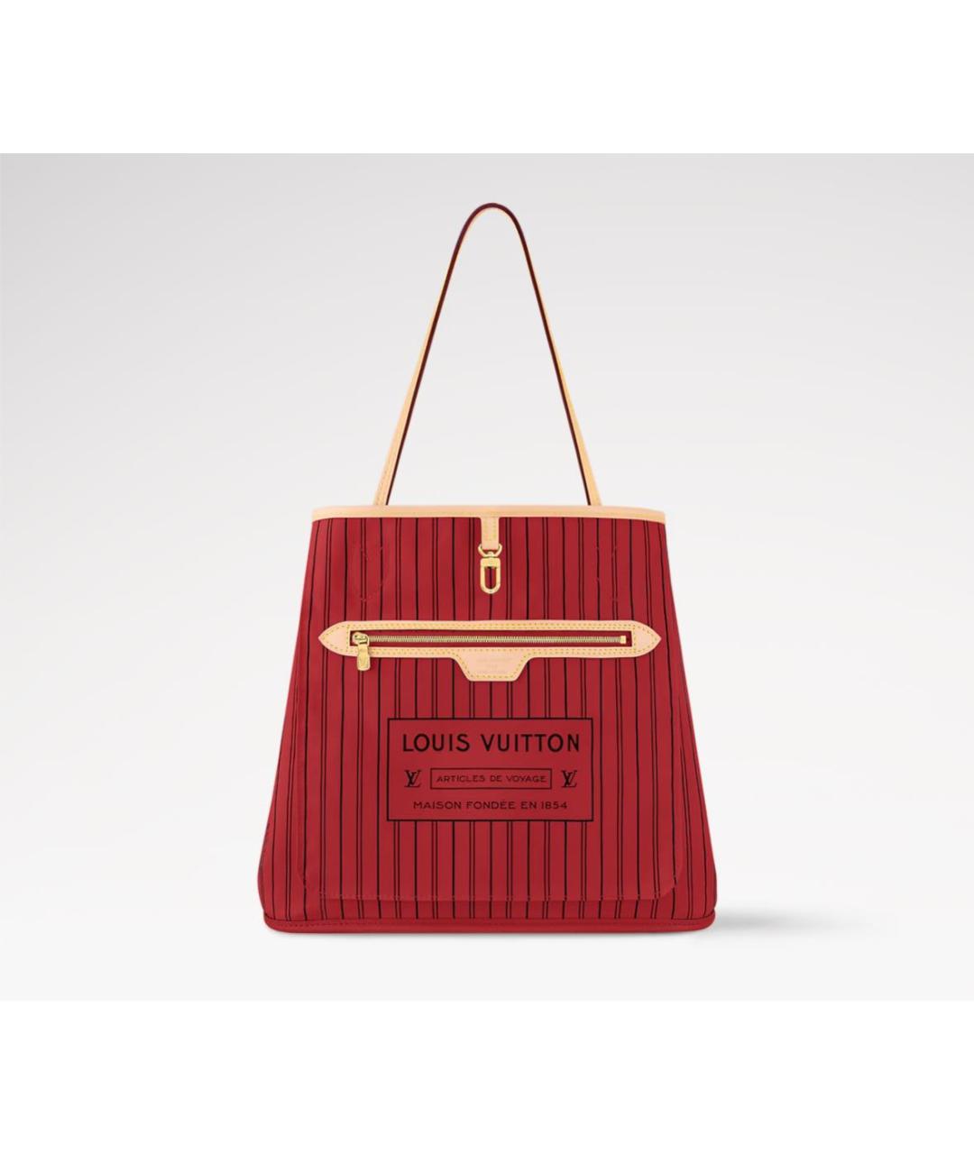 LOUIS VUITTON Красная тканевая сумка тоут, фото 3
