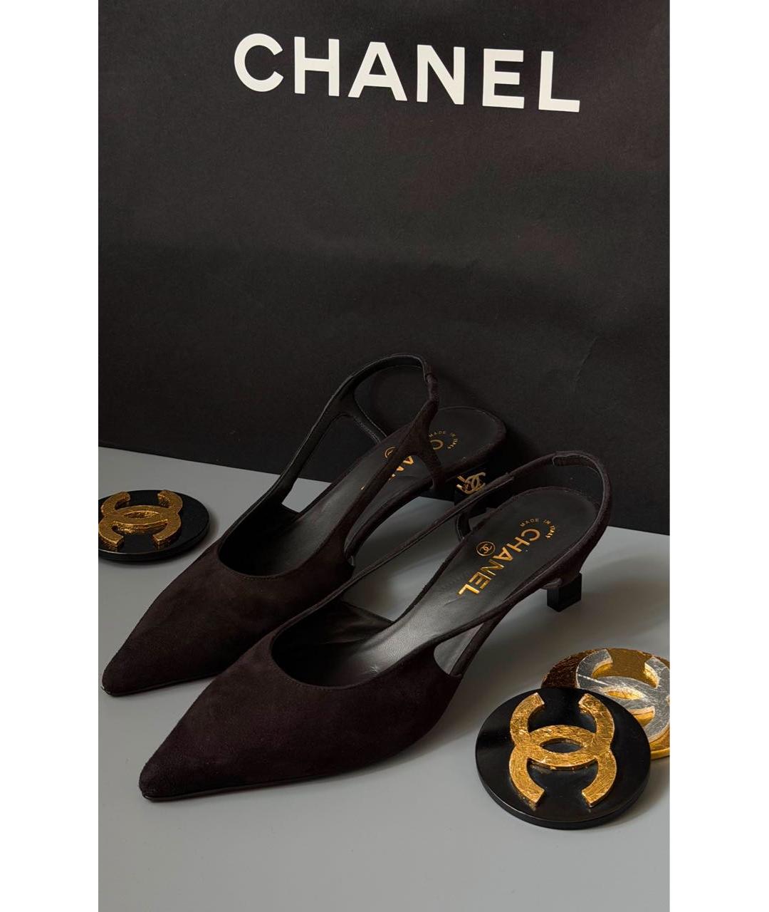 CHANEL Черные замшевые туфли, фото 2
